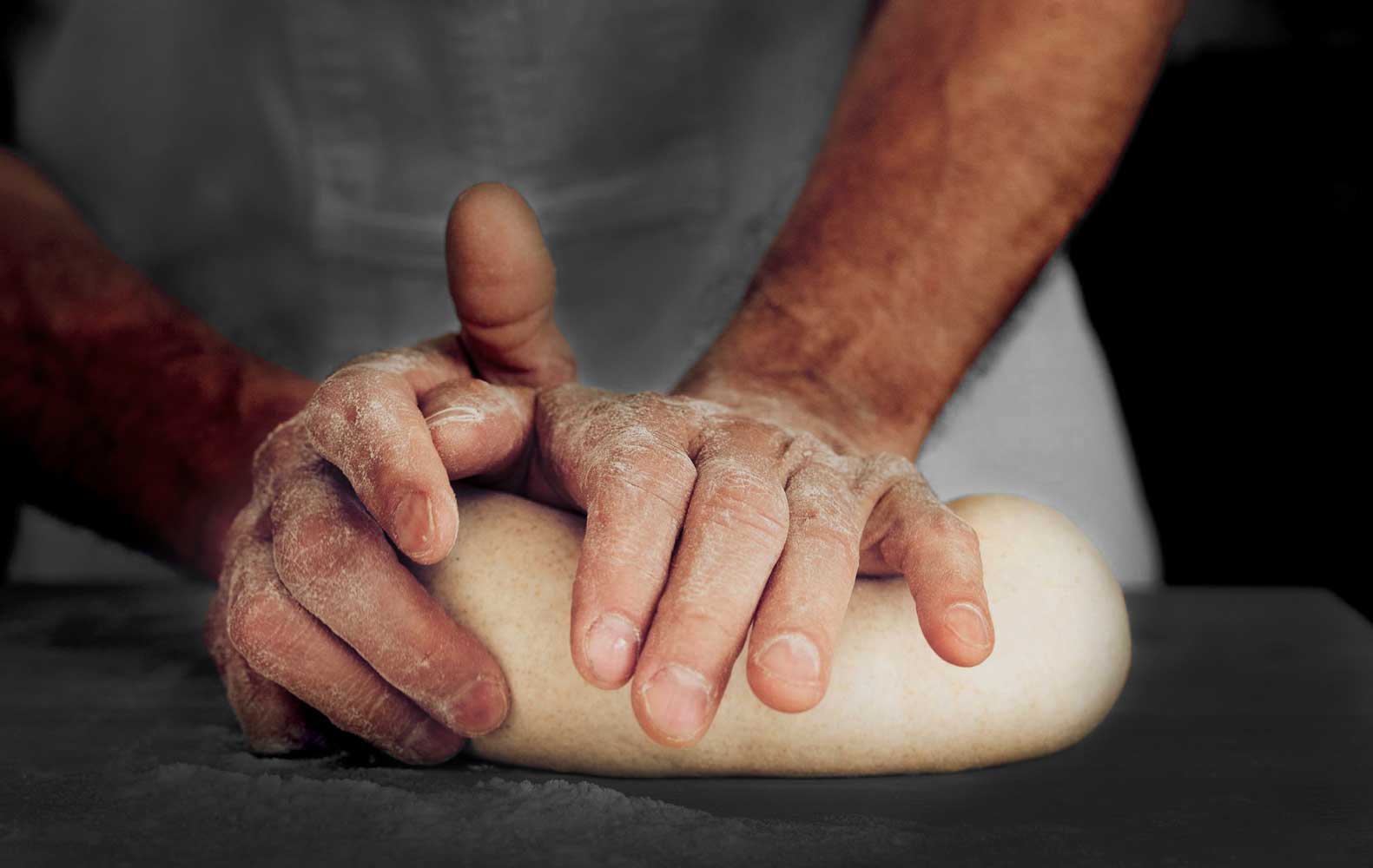 Kneading a dough